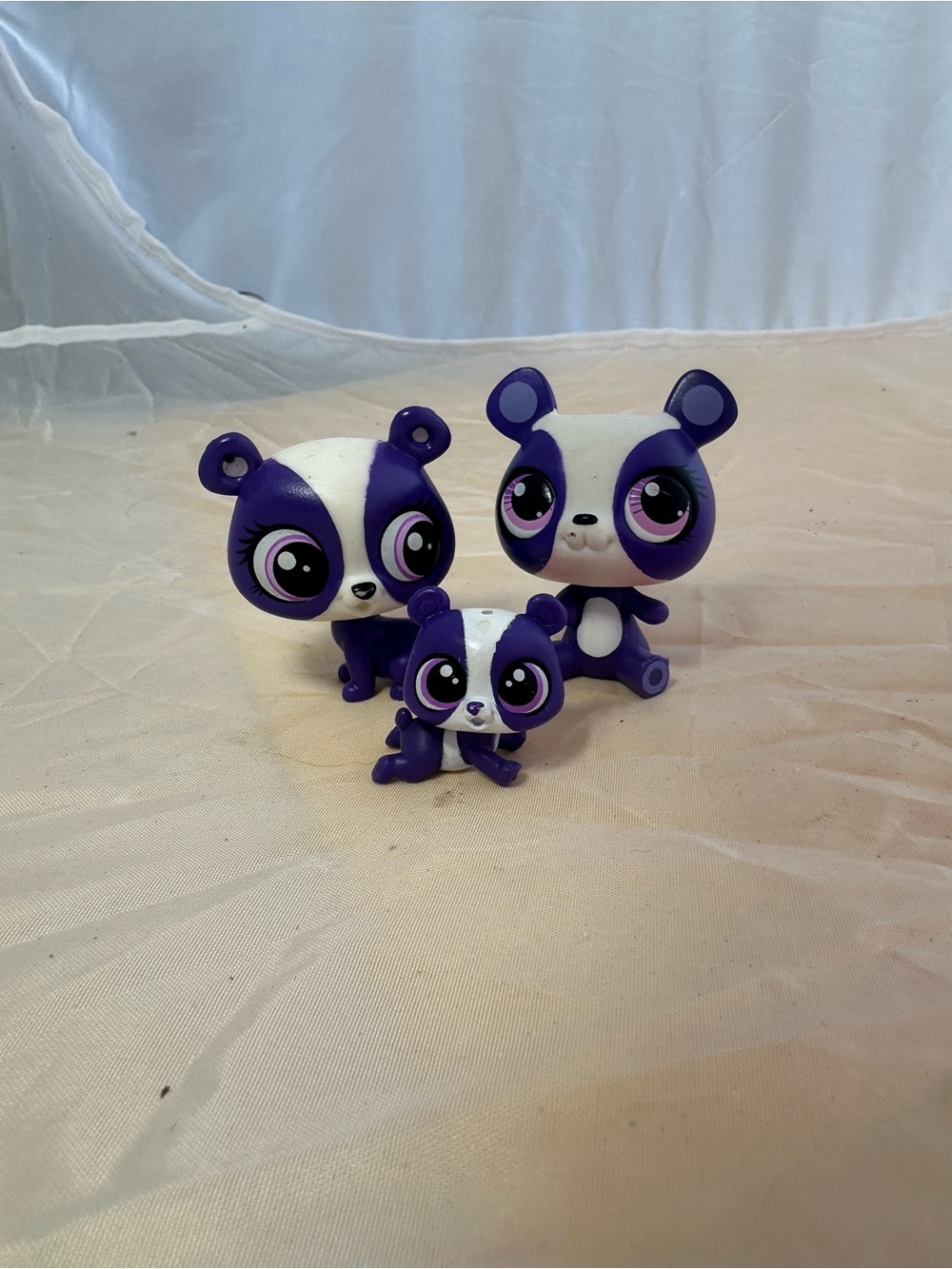 Littlest Pet Shop Purple Panda Family Lot 3 Hasbro LPS Panda Mom Baby #1958 Rare